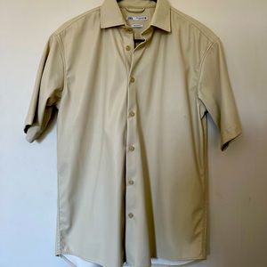 Button up PLEATHER shirt